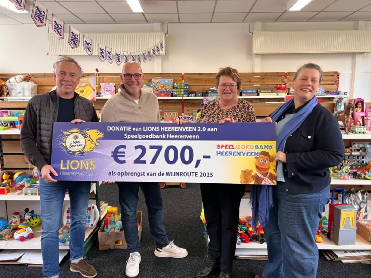 Cheque voor Speelgoedbank