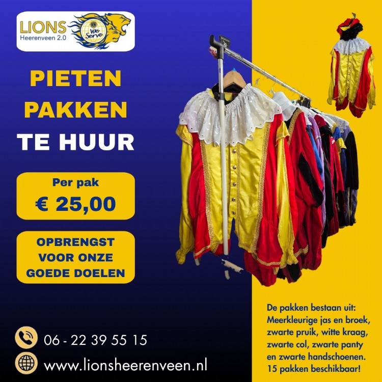 Huur dit jaar weer een Pietenpak en steun het goede doel!